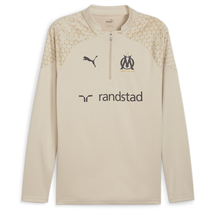 Marseille Maillot d'Entraînement Fermeture Éclair 1/4 - Beige