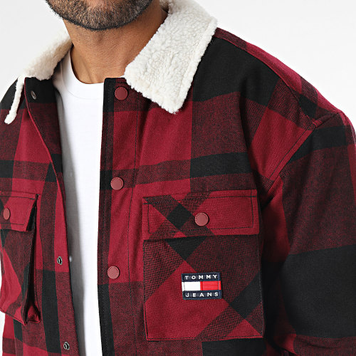 Veste A Carreaux Check Sherpa Lined 7250 Bordeaux Noir