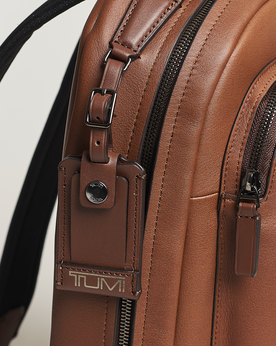 TUMI Harrison Bradner Leather Backpack Cognac