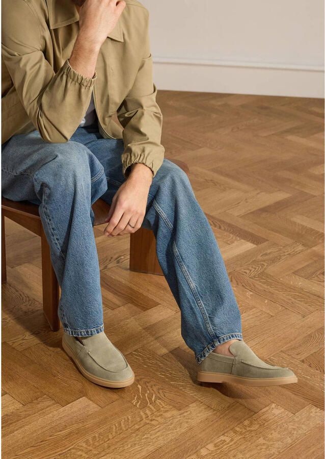 Manfield Heren Groene suède loafers