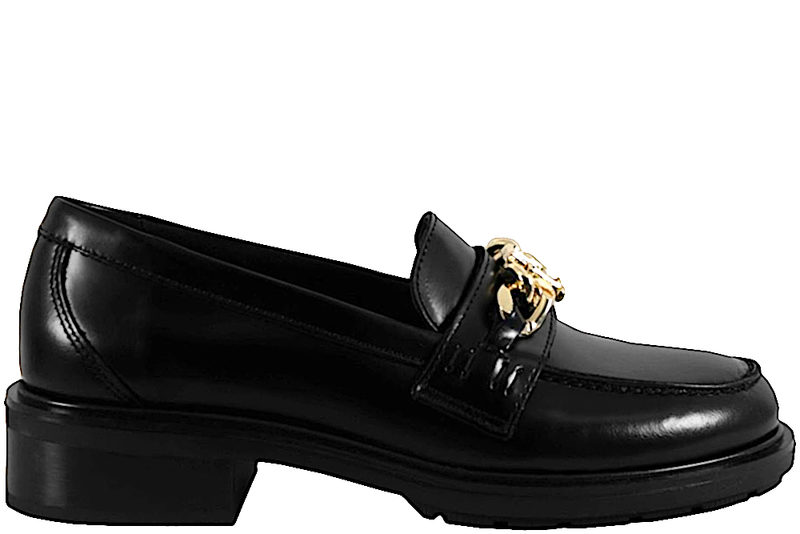 TOMMY HILFIGER CHAIN LOAFERS I SORT GLAT SKIND