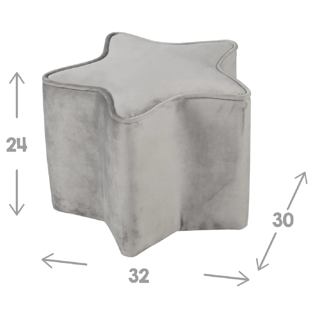 Roba Pouf Enfant Étoile Gris