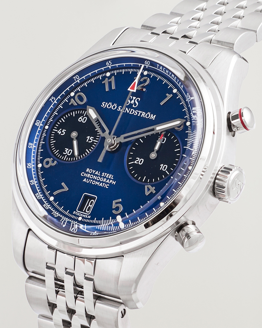 Sjöö Sandström Royal Steel Chronograph 40mm Blue Dial