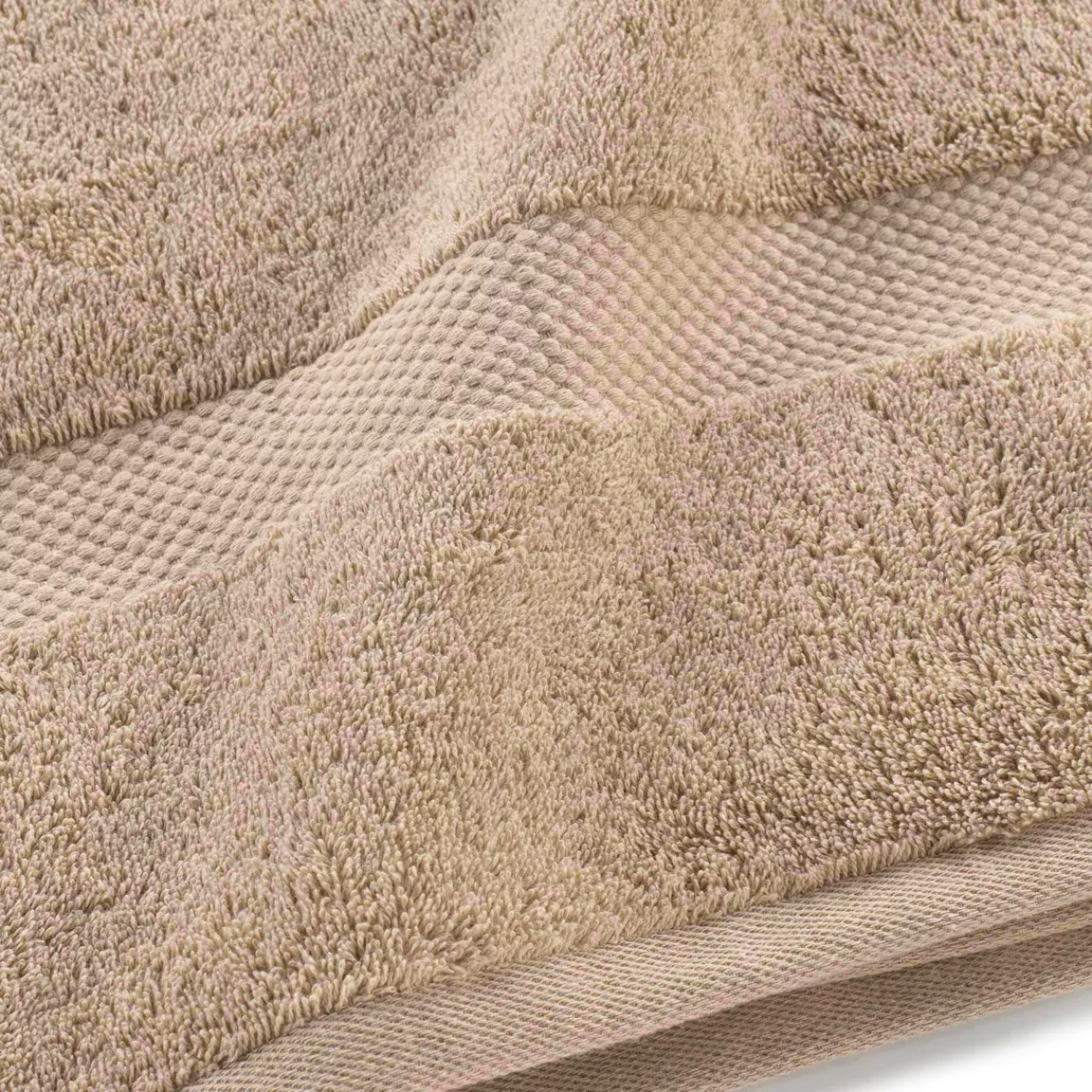 Lot de serviettes de bain 50x90 cm x2 + serviettes 70x130cm x2 + gants de toilette x2 Elegance Noisette