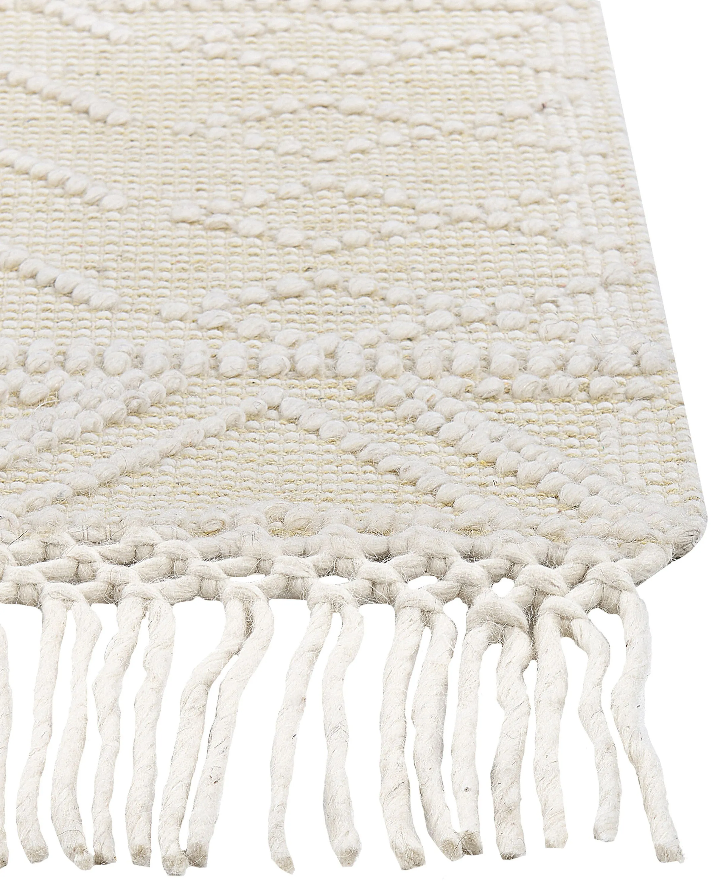 Vloerkleed MAVIKENT Beige 160 x 230 cm Wol