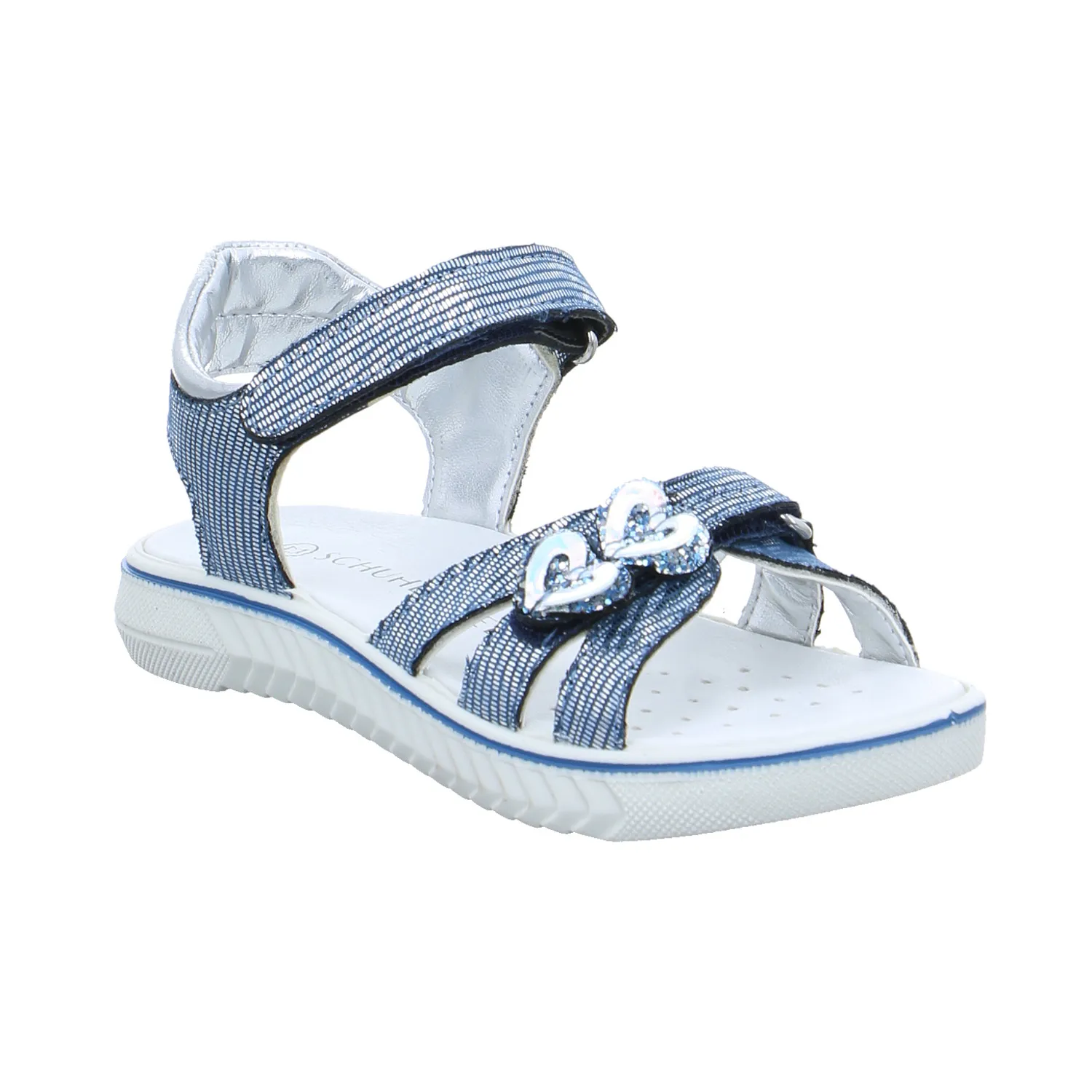SCHUHENGEL Kleinkinder-Sandale Blau Lederimitat  Mädchentraum