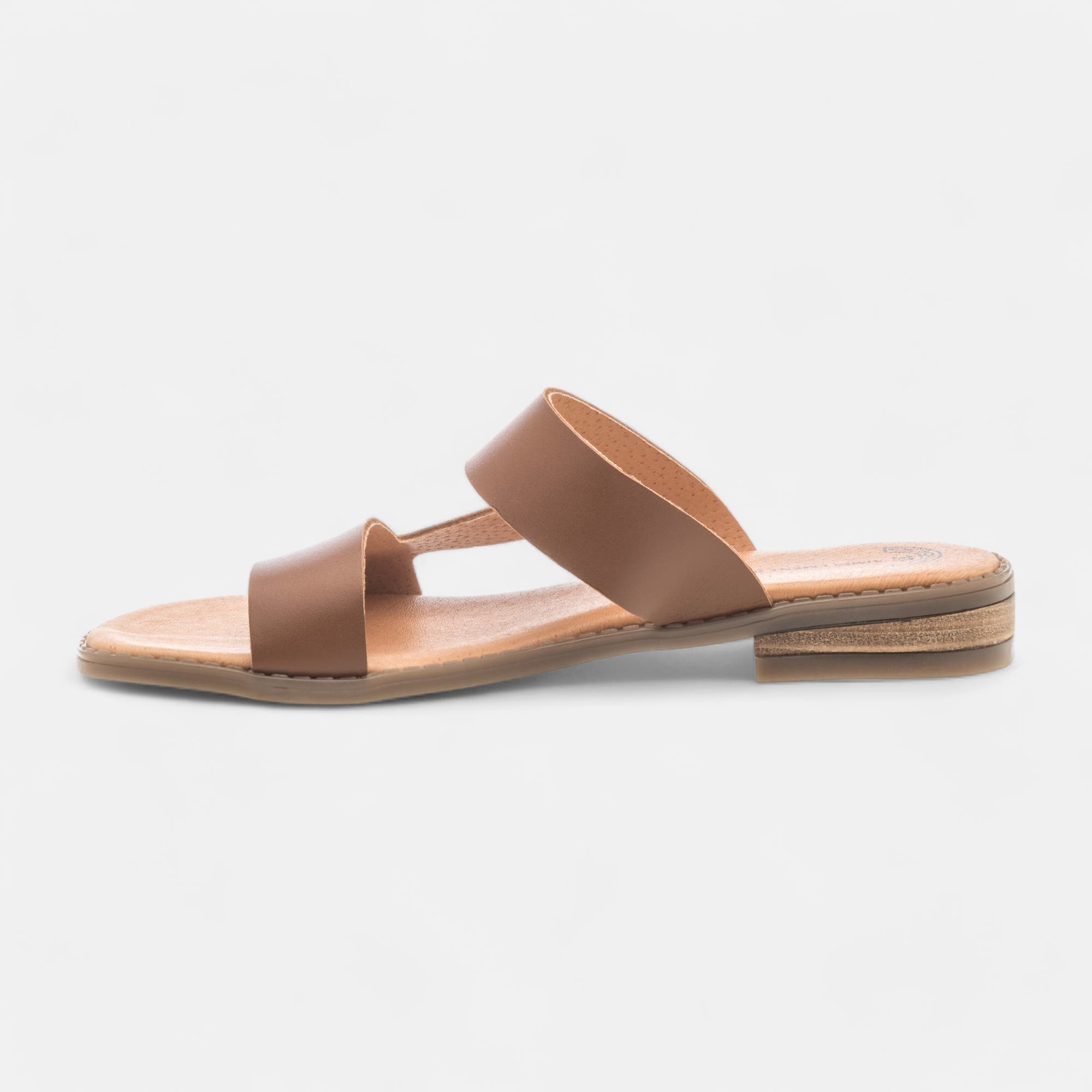 Mules Femme en cuir cognac