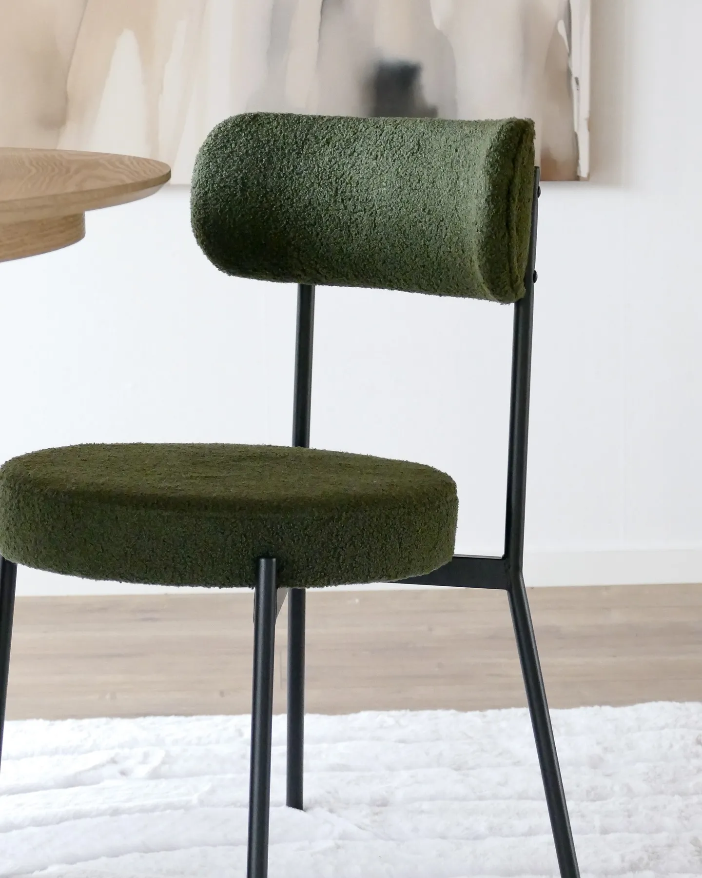 Set van 2 eetkamerstoelen ALLISON Bouclé Donkergroen