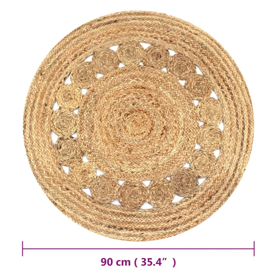vidaXL - Tapijt - Beige - Jute - 90 cm