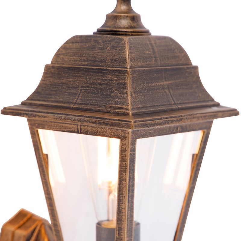 Antieke wandlamp goud IP44 met bewegingsmelder - Capital