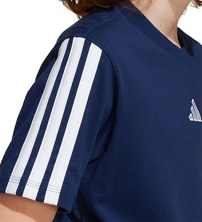 adidas Performance T-Shirt - J 3S - Dunkelblau/White