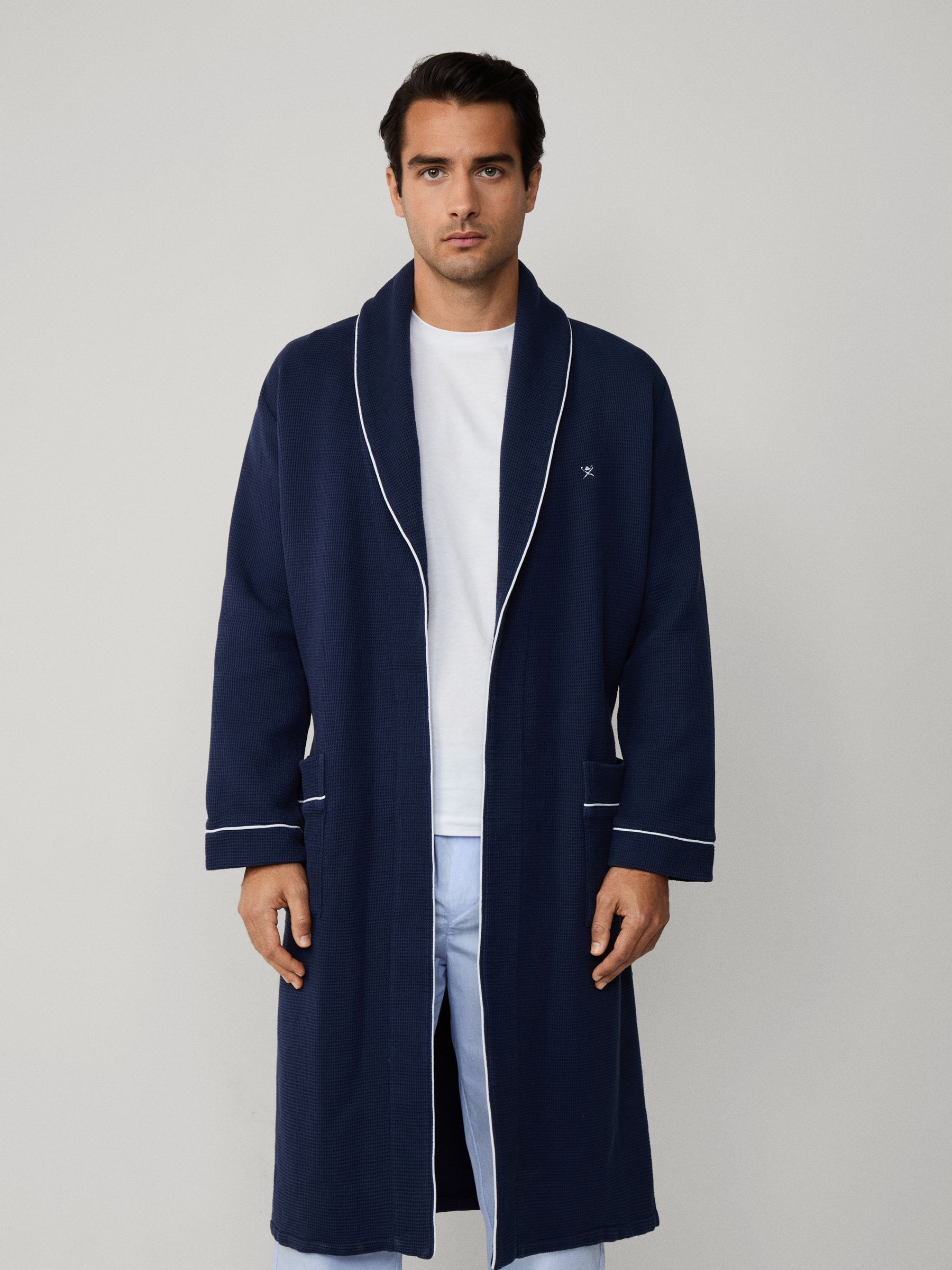 Hackett Blue Pure Cotton Waffle Robe