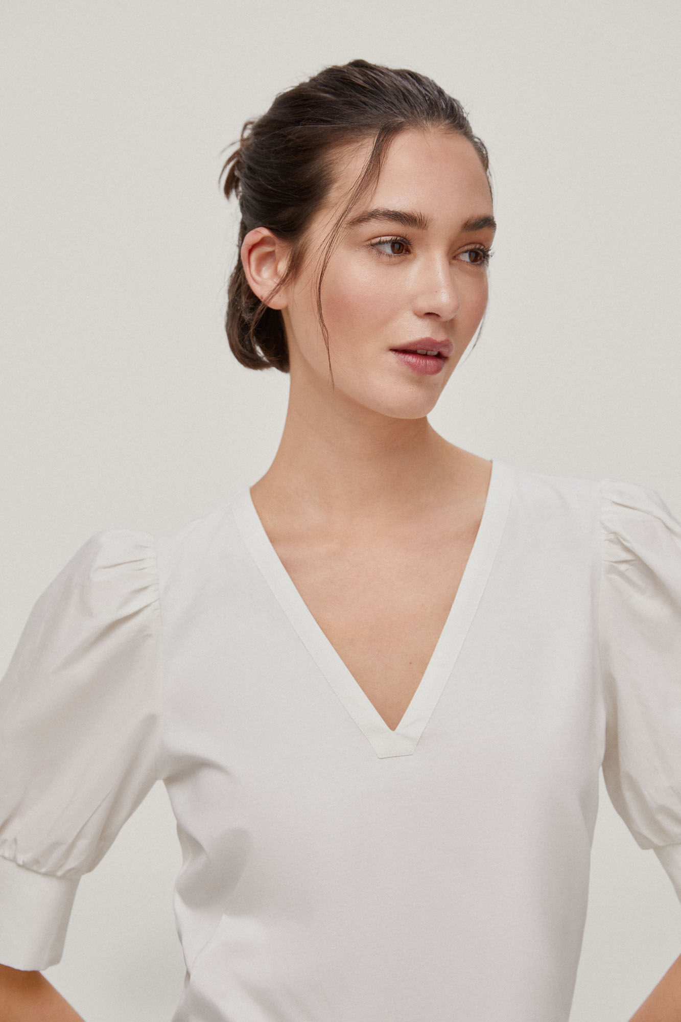 Camiseta Combinada - Crua