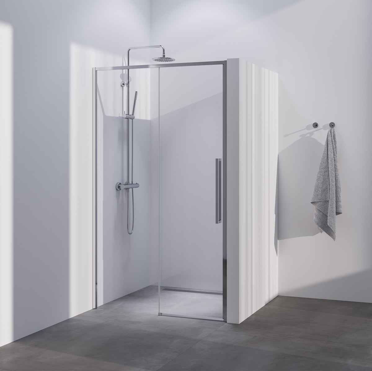 Brauer Season nisdeur met schuifdeur 100cm chroom