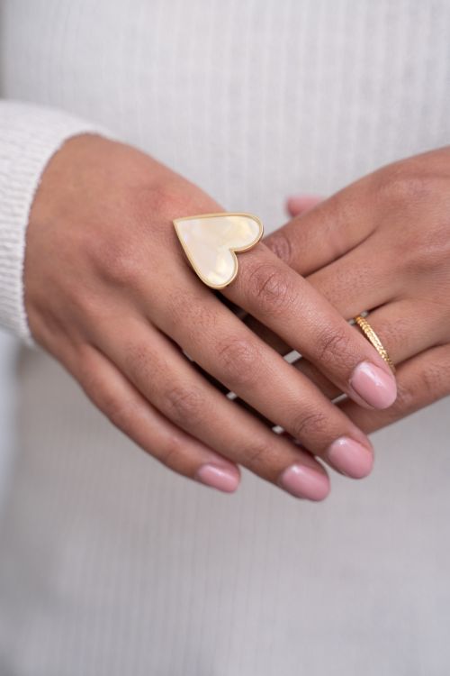 Statement ring met groot hart