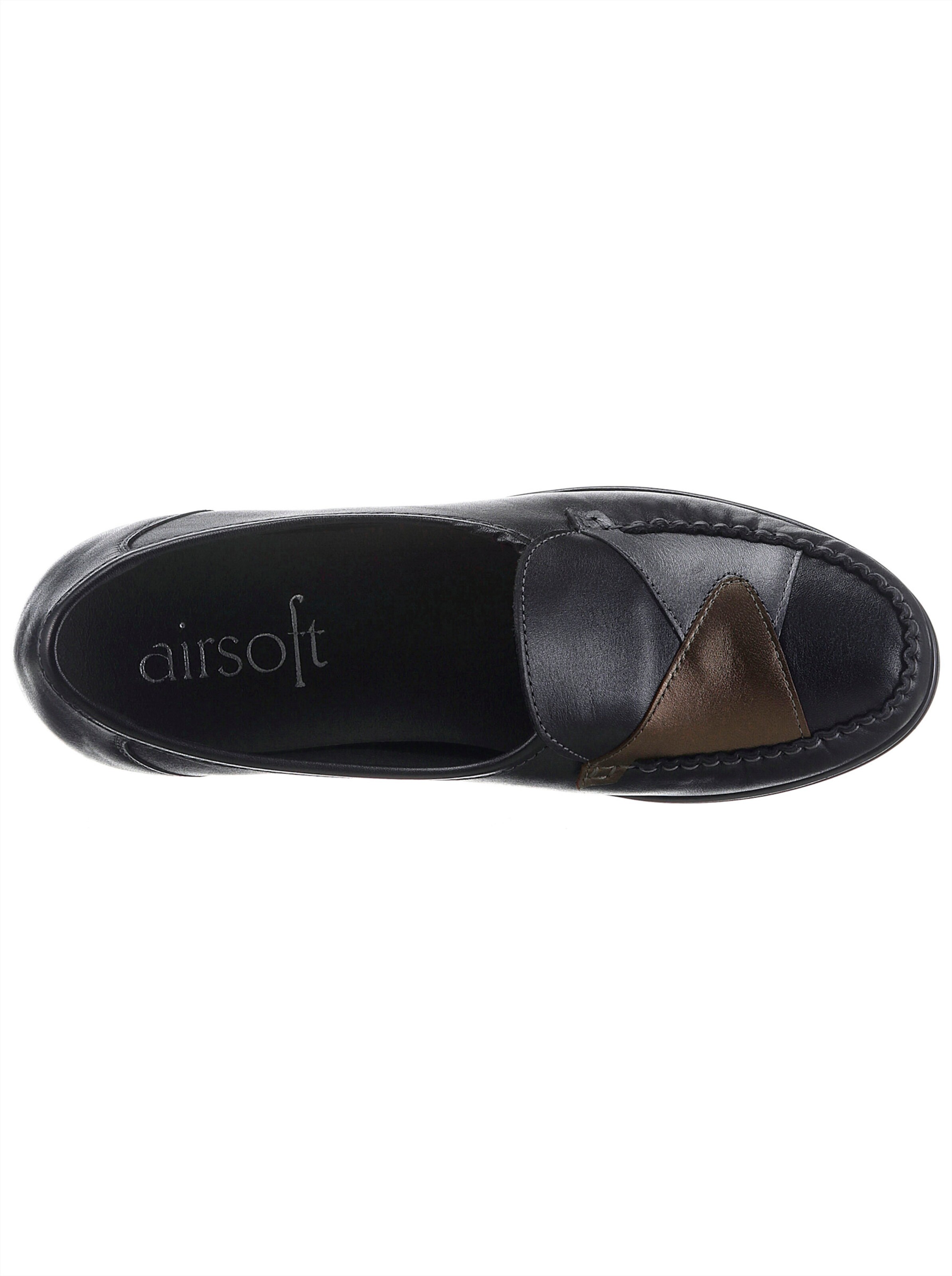 airsoft comfort+ Mokassin in schwarz
