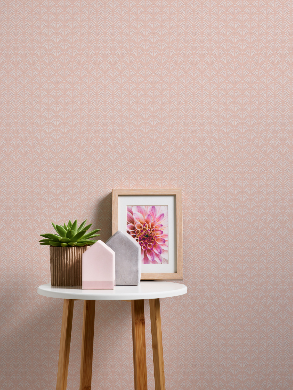 Vliestapete - rosa-weiß - Grafik - 10 Meter