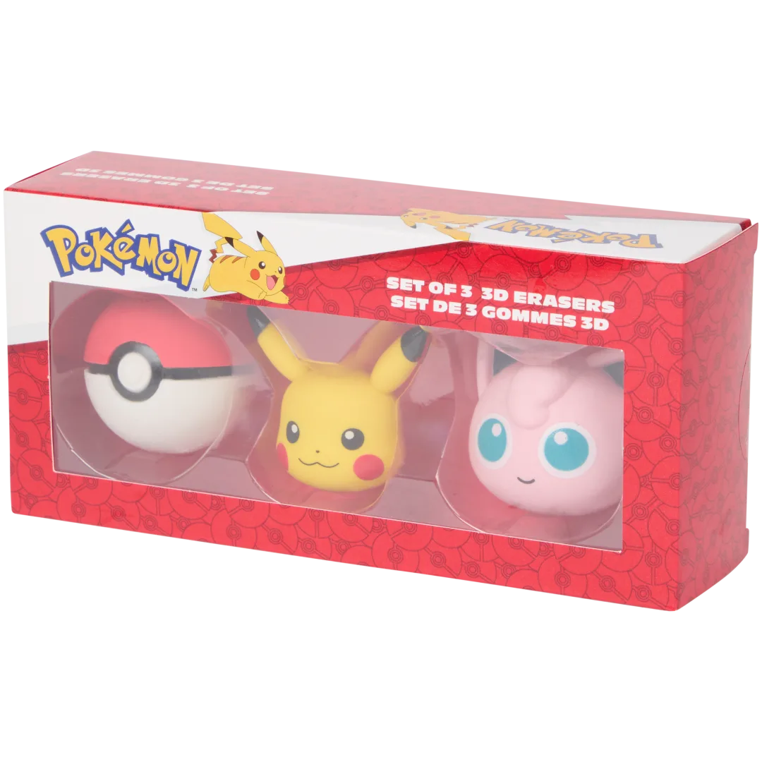 Gommes ou capuchons de crayon 3D Pokémon