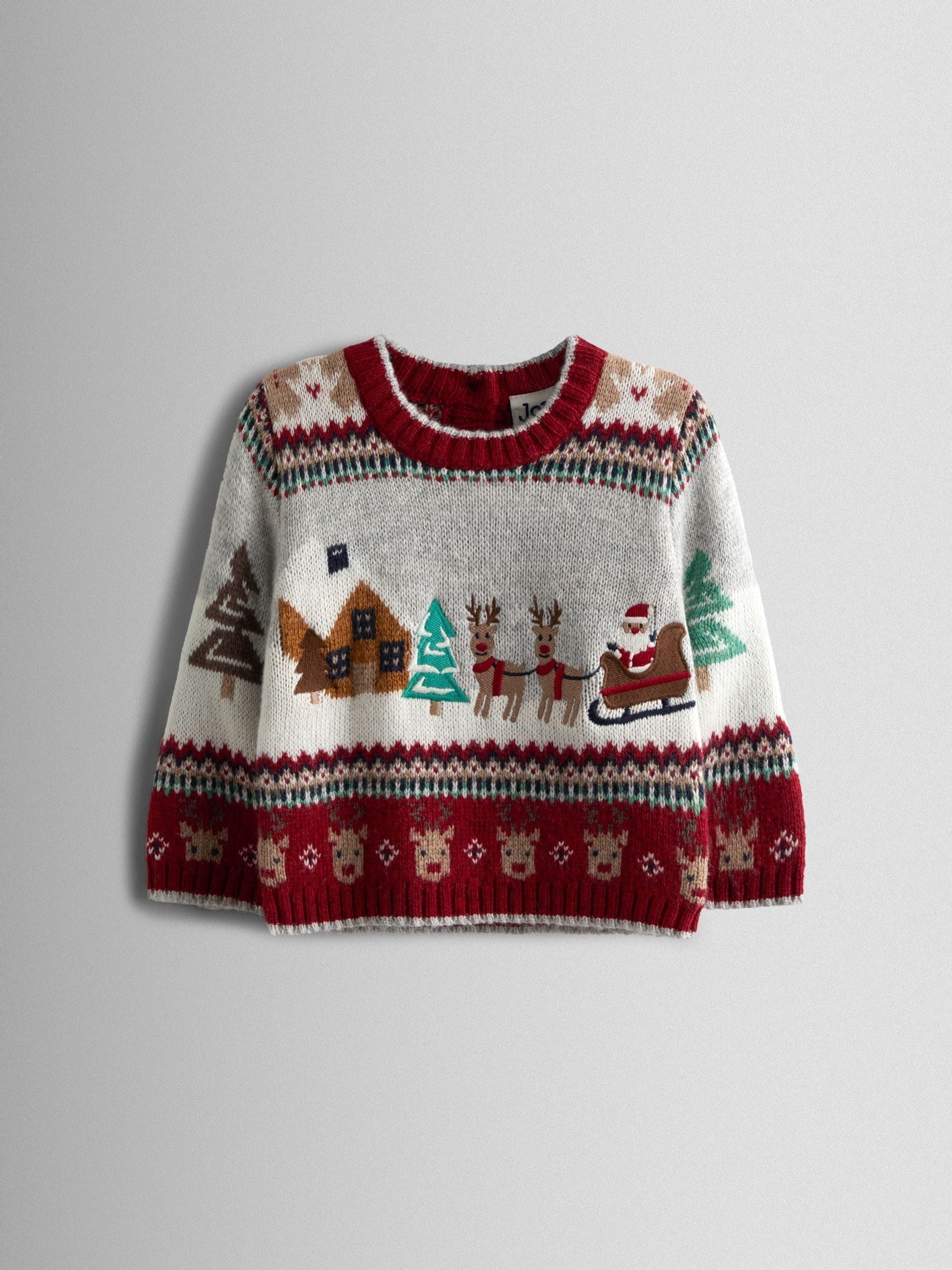 JoJo Maman Bébé 2-delige Kerstmis Fair Isle Trui & Leggings Set