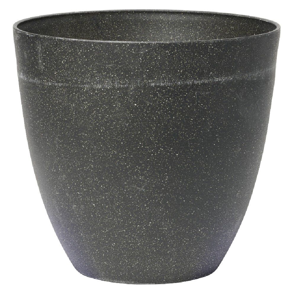 Cache pot effet granit gris foncé et blanc