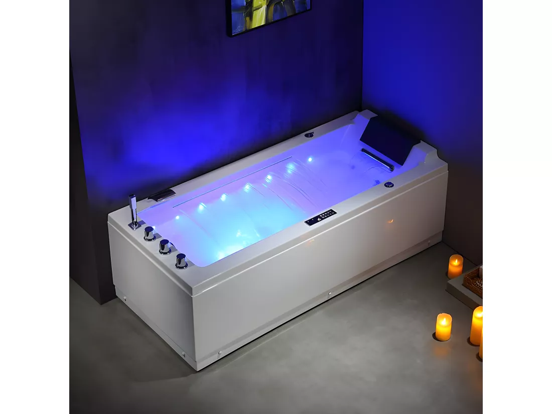 Baignoire balneo Lord Solo BLANC 1 place ARCHIPEL® 170x75 - GAUCHE