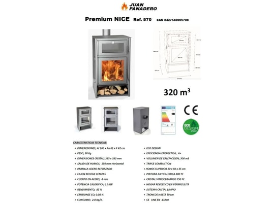 PANADERO - Poêle à bois modèle Nice 11 kw