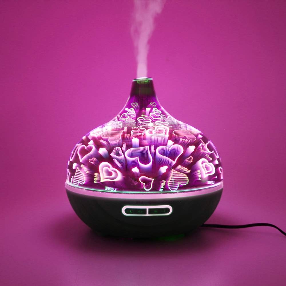 MYYINGELE Portable Diffuseur D'arômes 400ML, Humidificateur Purificateur d'air Ultrasonique sans Eau Arrêt Automatique/7 Lumières de Couleur/Silencieux pour Bureau, D : Cuisine et Maison