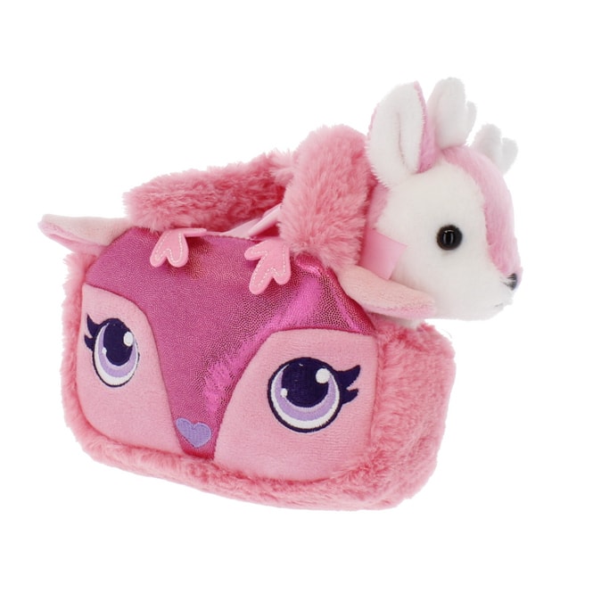 Plüsch Rehkitz - mit Tasche rosa