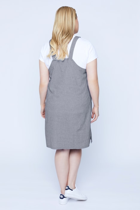 Bellieva Trägerkleid, verstellbare Träger, seitliche Knöpfe, A-Line, Biobaumwolle, GOTS