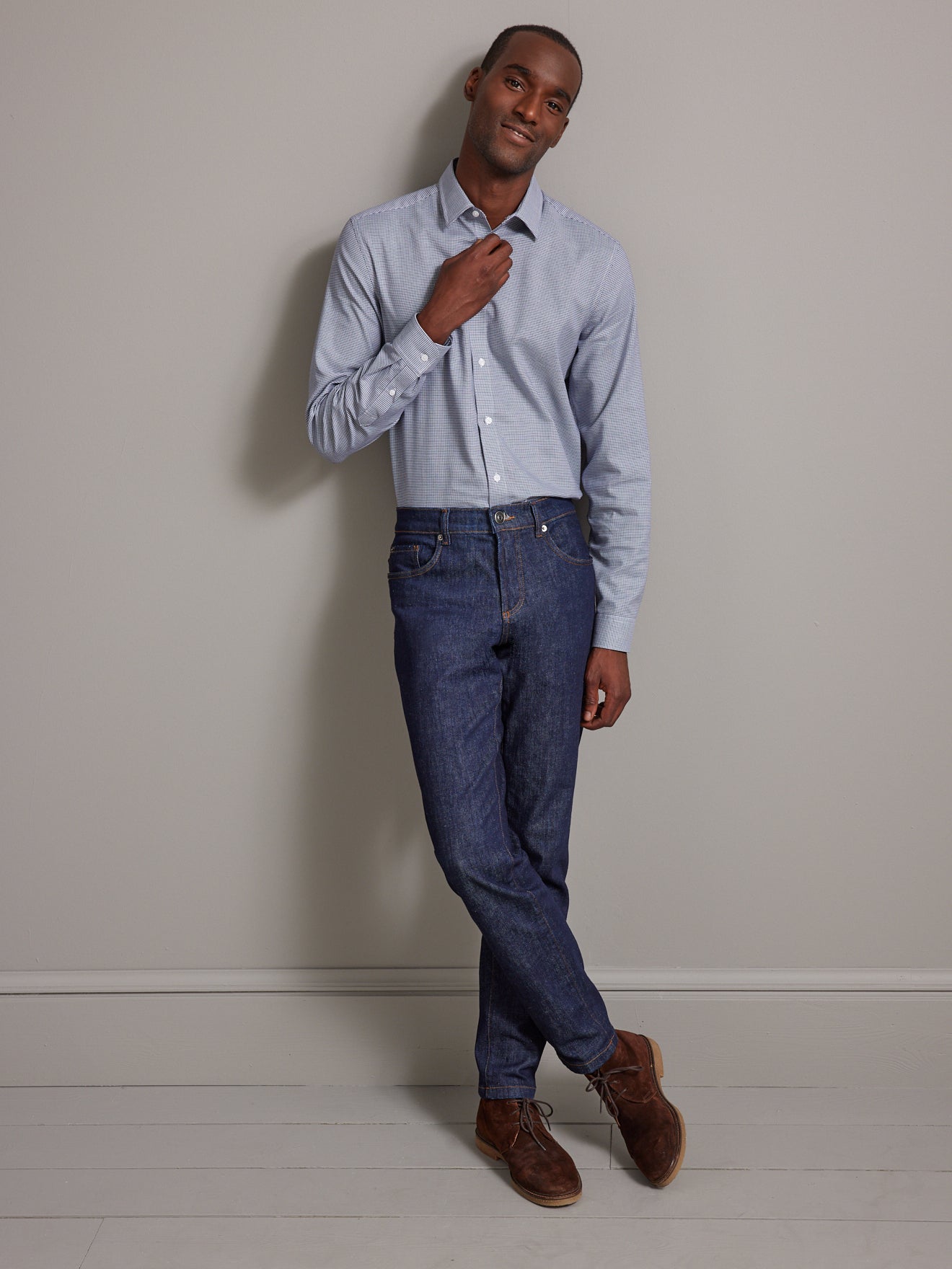 Chemise motif pied-de-puce slim fit homme non iron