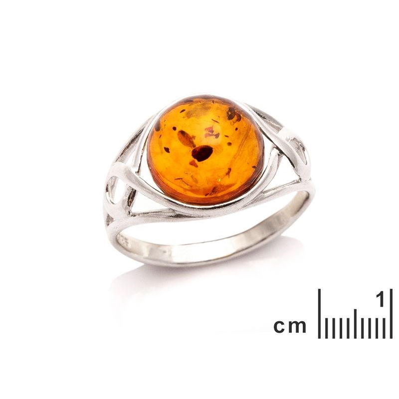 Bague argent 925 Ambre veritable de la mer Baltique