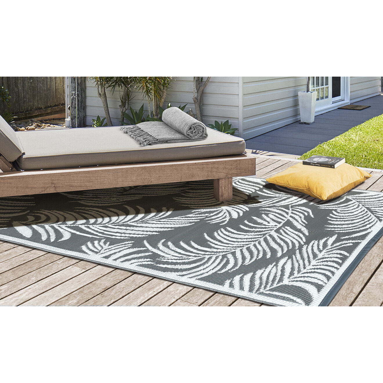 Pratik Garden Tapis d'extérieur hawai blanc/gris - 120x180 cm