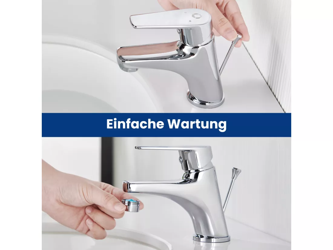 Cecipa max Mitigeur lavabo Robinet avec levier de vidange Chrom Laiton,EU Modèle