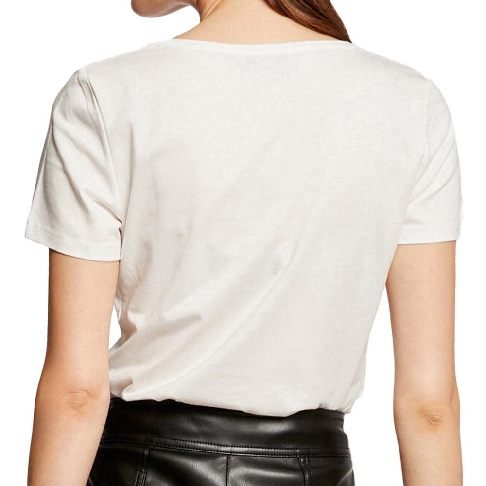 Morgan T-shirt Blanc Femme Morgan Serigraphie 241-DUNE-OFF