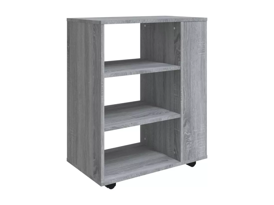 Armoire roulante Sonoma gris 60x35x75 cm Bois d'ingénierie