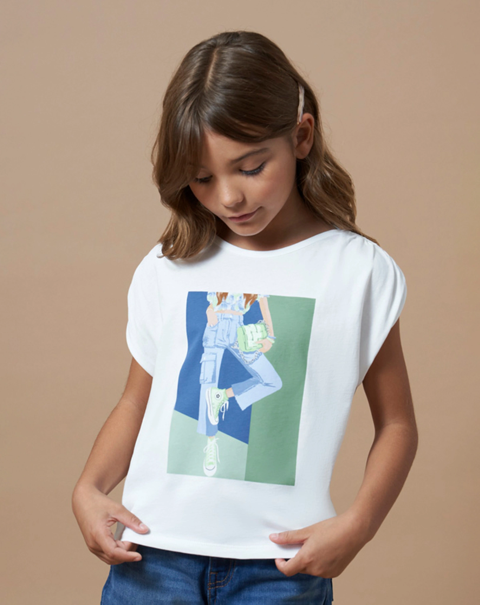 T-Shirt HOLLY GREEN ärmellos in weiß/minze