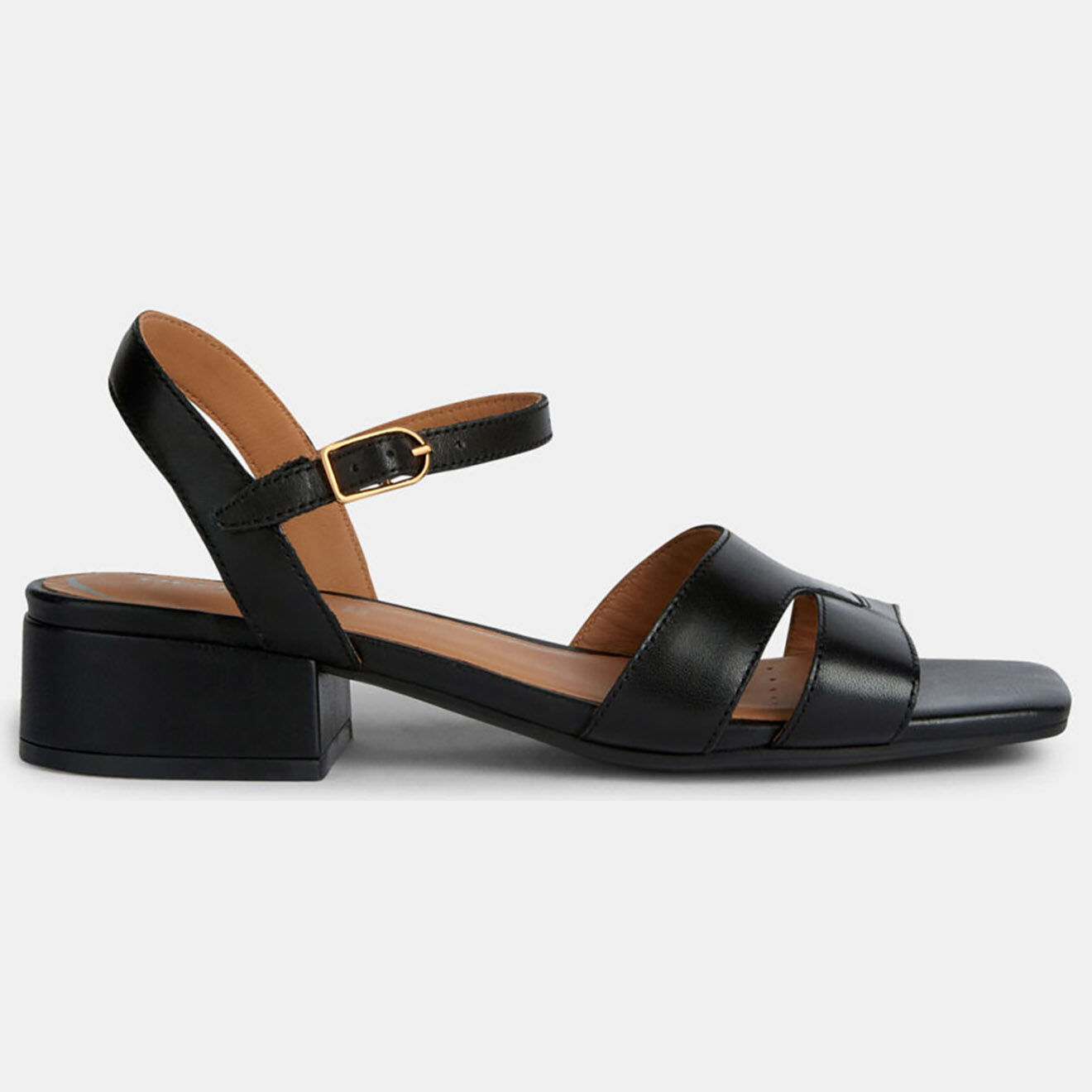 Geox Sandales en Cuir Genziana noires - Talon 6.5 cm