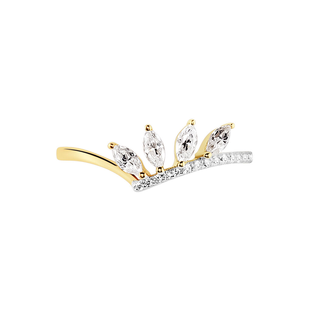 Bague Tiara Or Jaune Oxyde De Zirconium