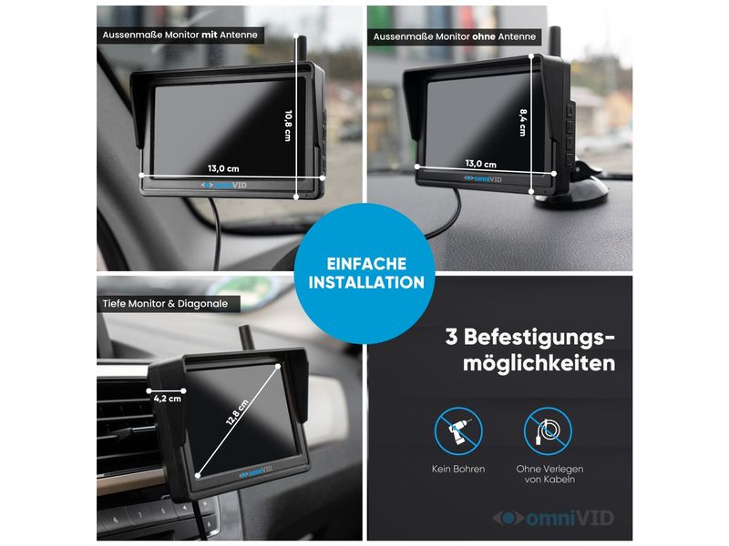 omniVID Equi-Cam mit Monitor 5 Zoll Sicherheit für Pferd und Ladung