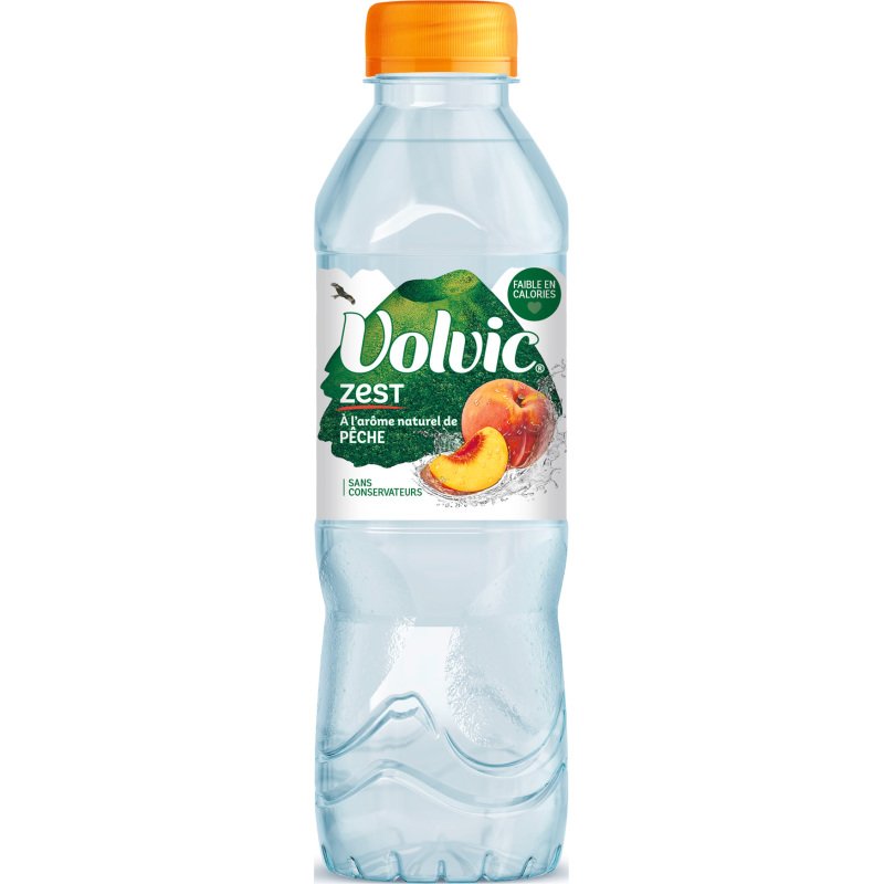 Eau Volvic Zest pêche 50 cl - 24 bouteilles