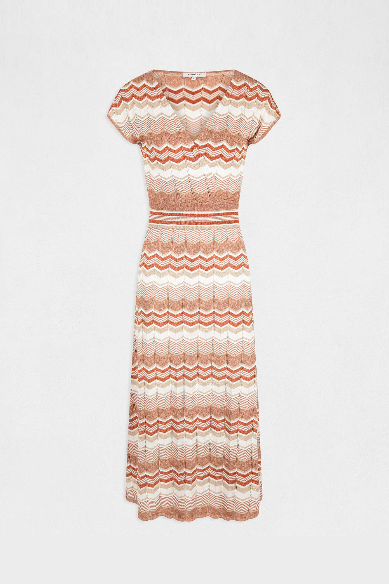 Vestido longo reto de malha com estampa - Estampa branca