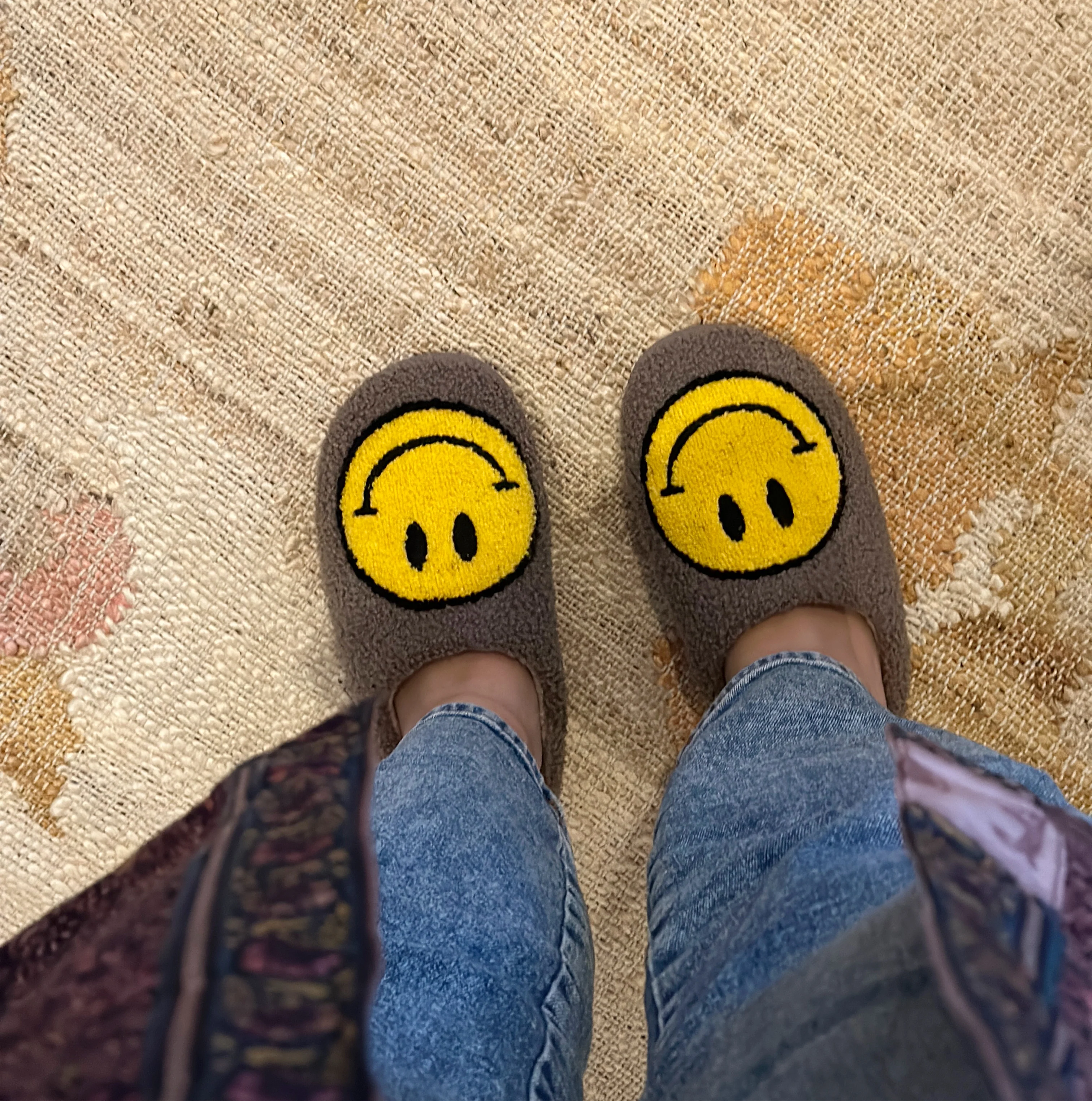 By Stær  Smiley Slippers - brun/gul