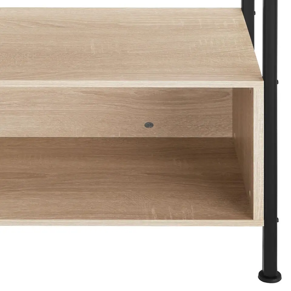 tectake Wandkast Hastings 75x31x170,5cm, Industrieel Licht Hout, Eiken Sonoma