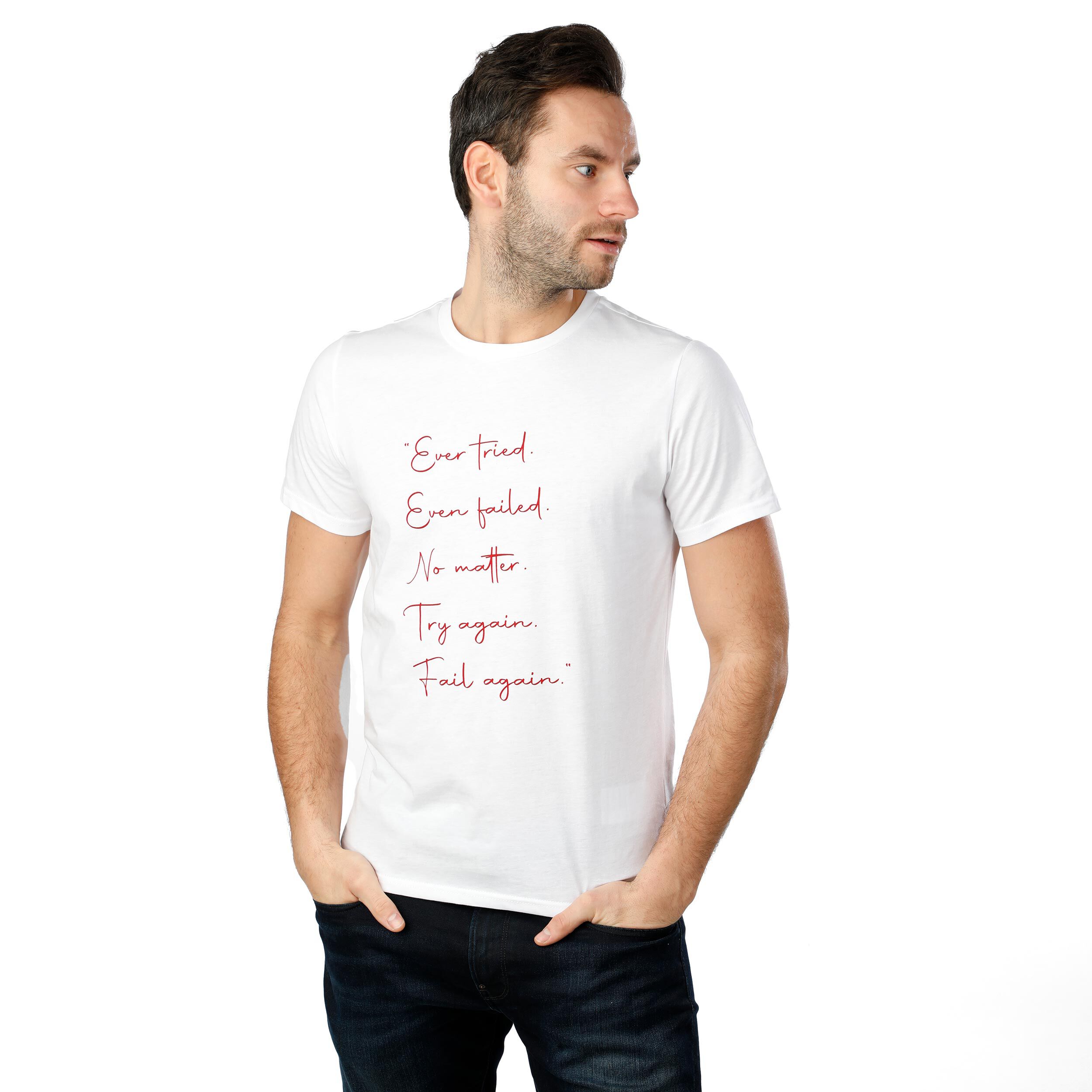 Tennis-Point Ever Tried T-shirt Hommes - Blanc , Rouge