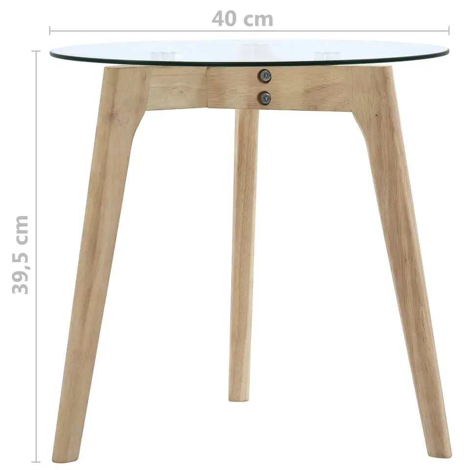 vidaXL - Bijzettafel - Transparent - Glas