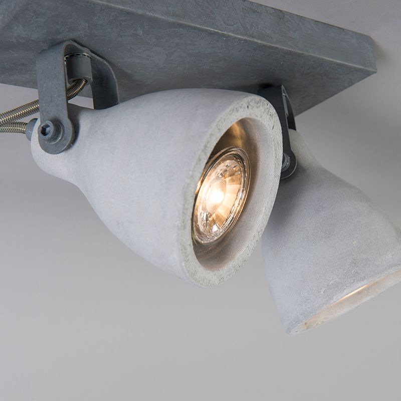 Industriële spot grijs beton 2-lichts - Creto