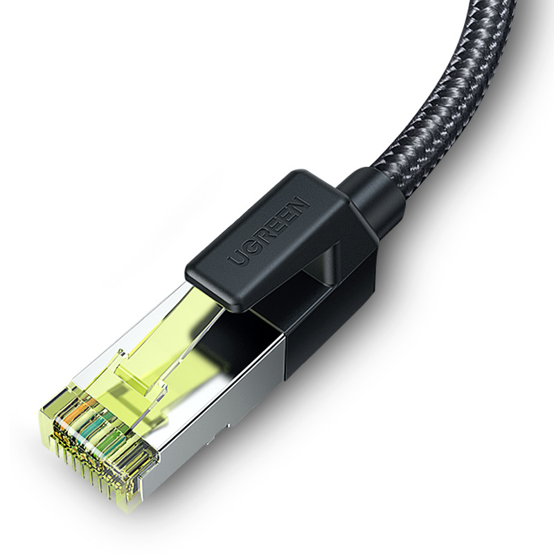 (2m) 10 Gigabit CAT 7 Ethernet LAN RJ45 Nylon Netzwerk Kabel (80423) - Schwarz