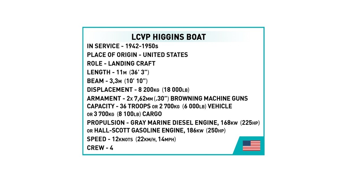 COBIWorld War II - LCVP Higgins Boat Constructiespeelgoed