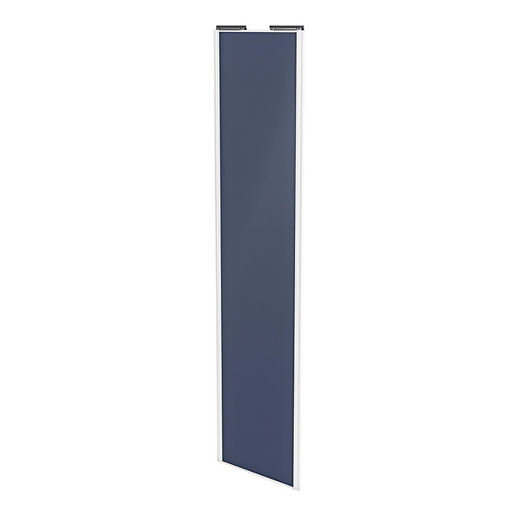 Porte de placard coulissante bleu profil blanc GoodHome Arius H. 248,5 x L. 62.2 cm + amortisseurs