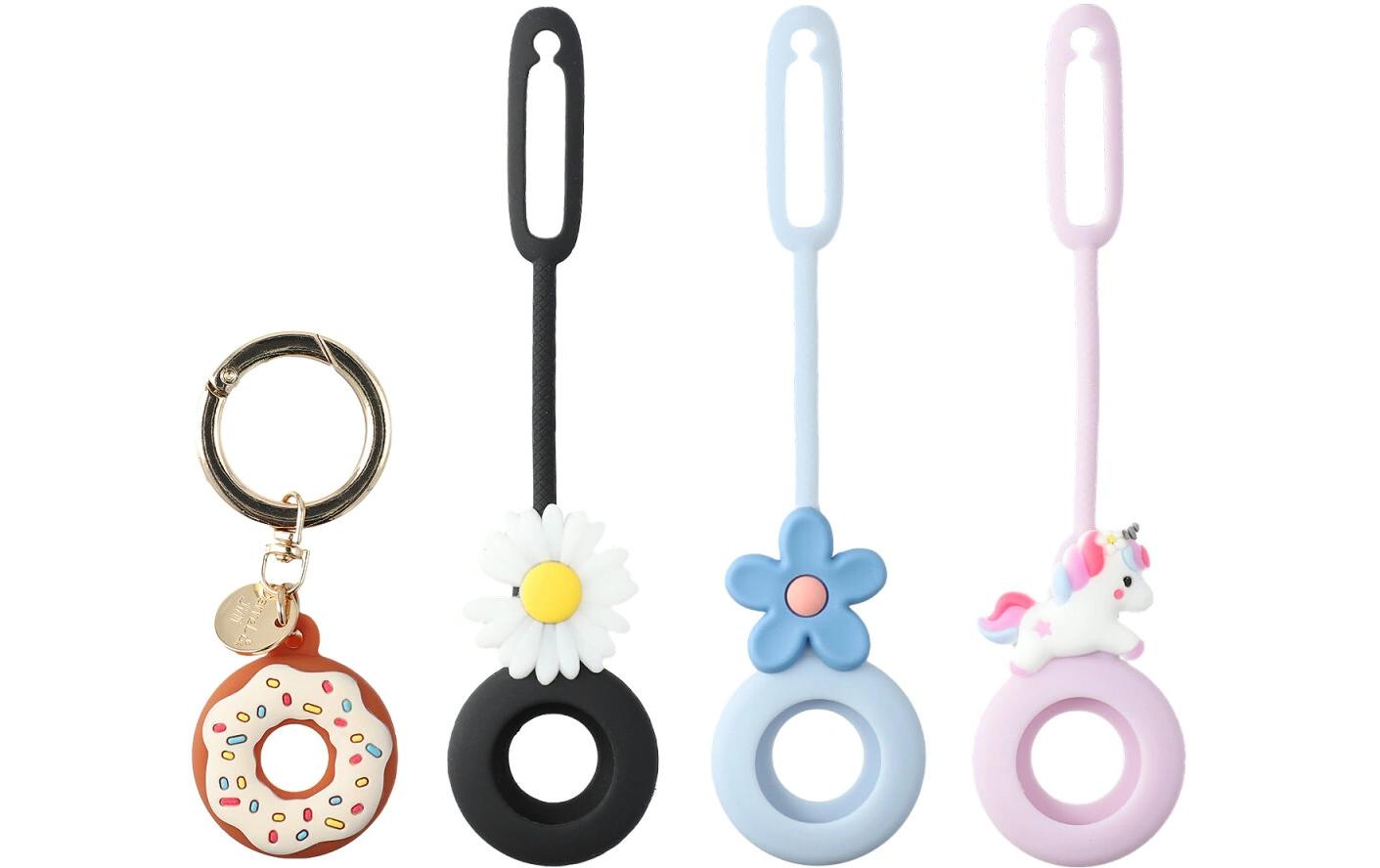 AirTag-Hüllen Set 4 StückBuntes Silikon Case Set Omega für AirTags